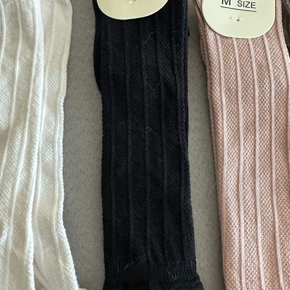 Set of Four Knee High Socks - White, Black, Pink, Gray - Picture 3 of 4